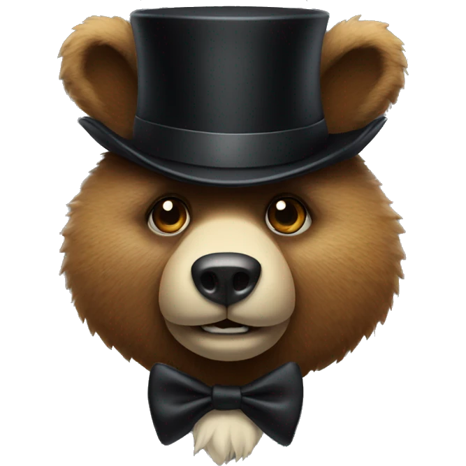 Bear with a top hat emoji