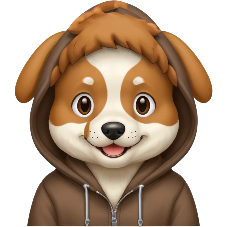 Dog wearing hoodie emoji
