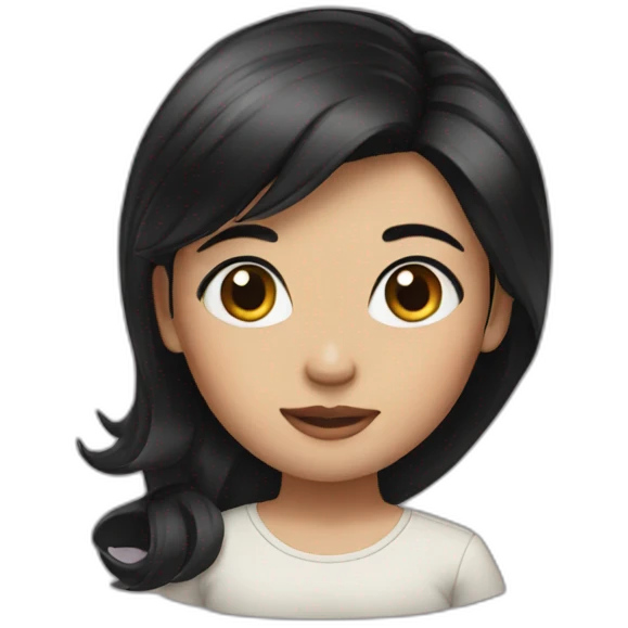 A girl with black hair emoji