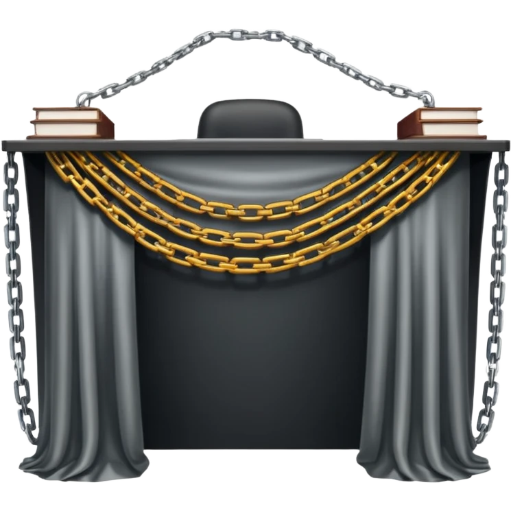 Desk draped in chains emoji