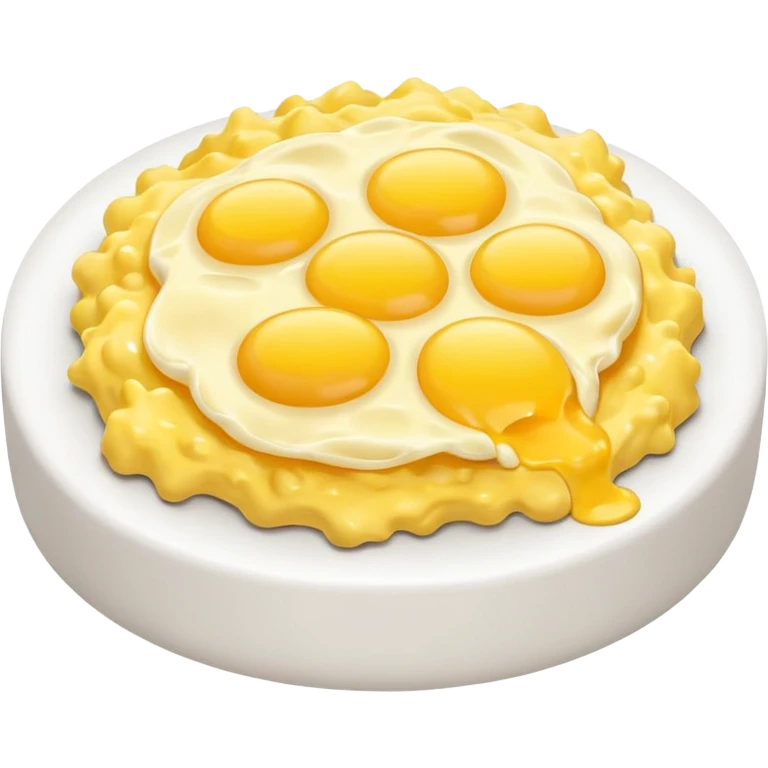 pile of scrambled eggs, simple, clear, vibrant yellow emoji