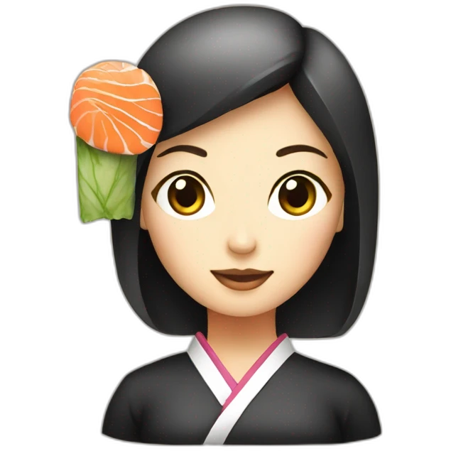 Lady sushi logo emoji