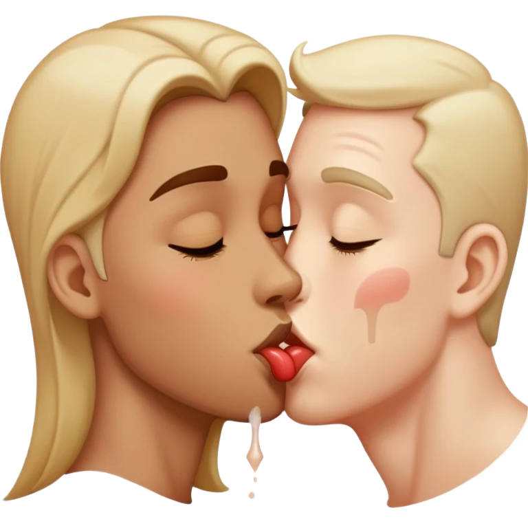 Kissing face spitting emoji