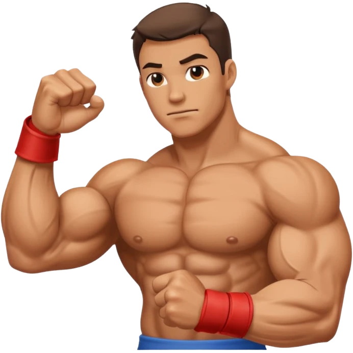 big muscular arm, fist to shoulder view emoji