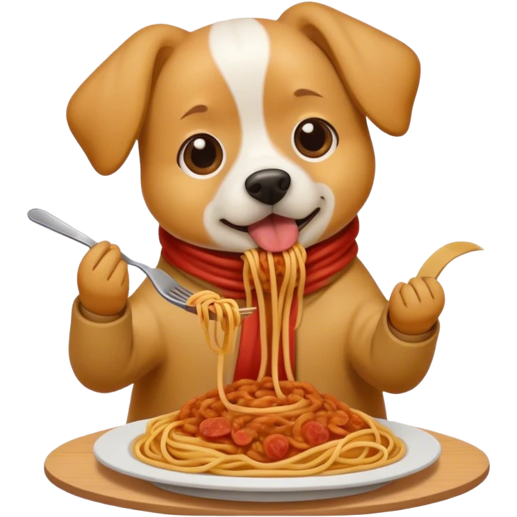 Dog eating spaghetti  emoji