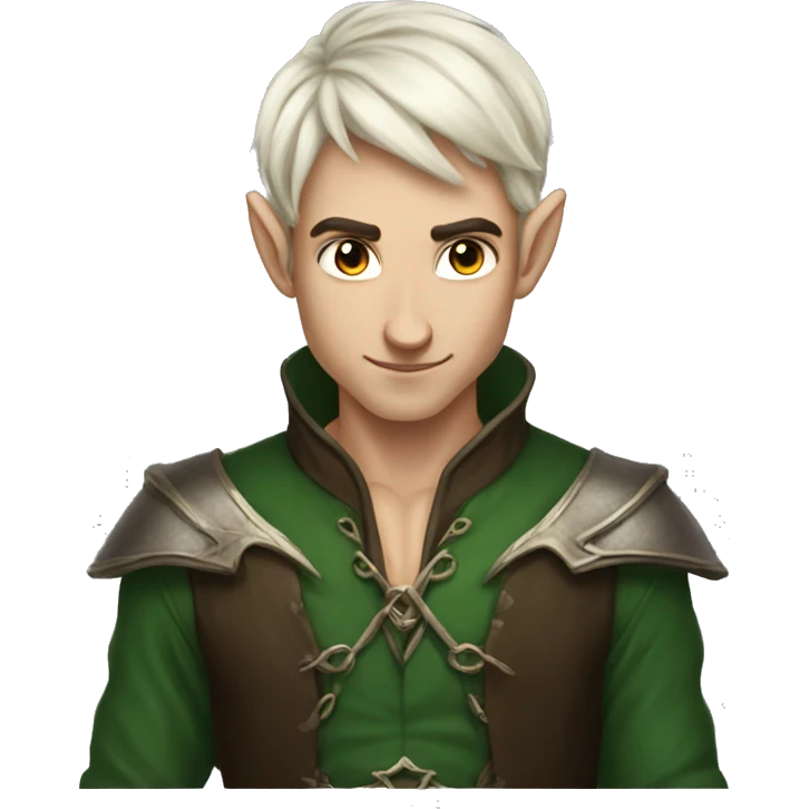 male elf fantasy dark hair emoji