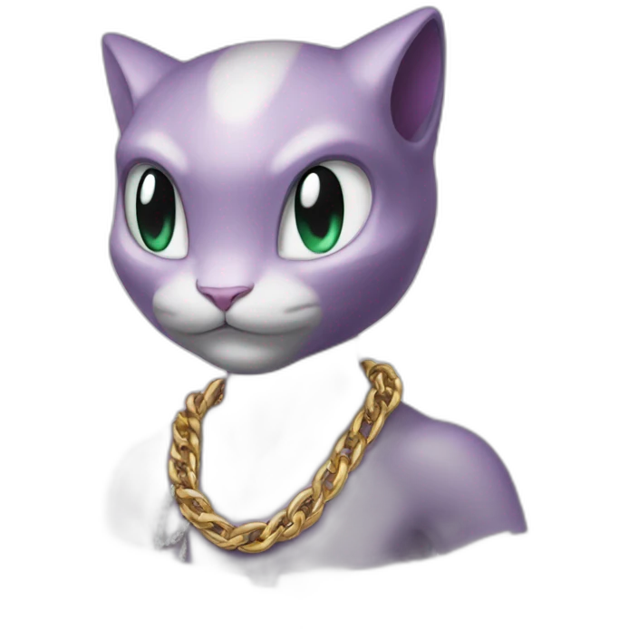 mewtwo wearing Gucci chain emoji