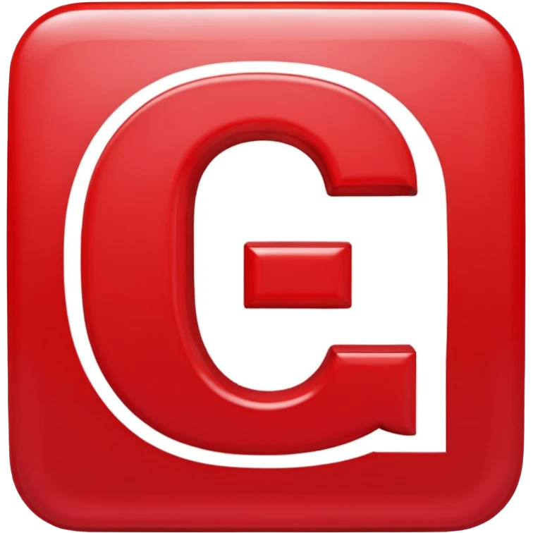 A bold white capital letter C inside a red rounded square, flat emoji design, shiny light reflection, in the same style as the 🅱️ emoji, transparent background, the letter C is large and centered emoji