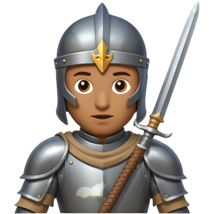 knight stinting with sword in his front   emoji