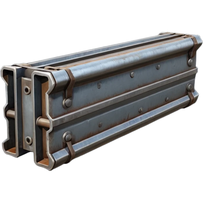 Clean metal beam, unweathered steel, no rust, no damage, industrial style, smooth surfaces, high-quality PBR game asset, no detailed more simple emoji