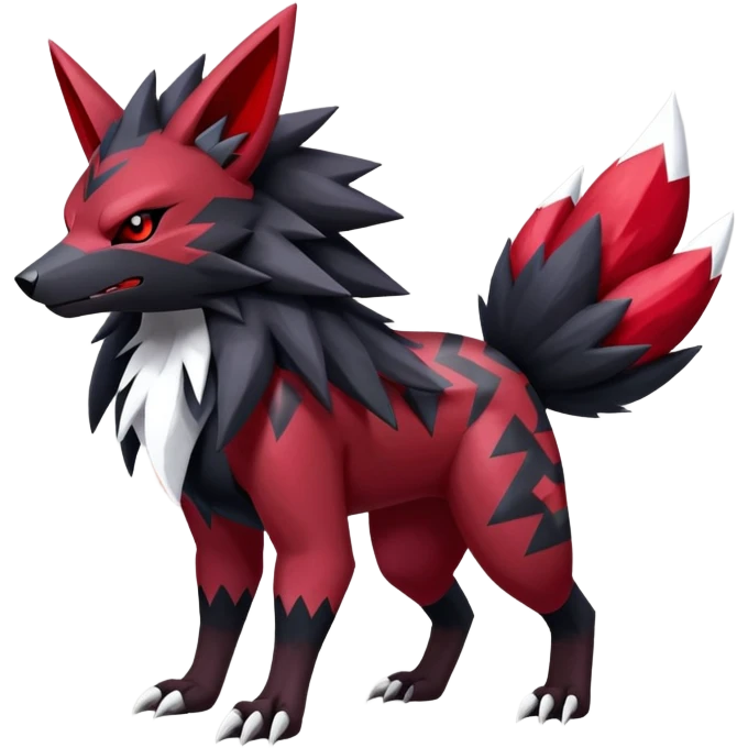 Shiny Dark Zigzagoon-Zoroark-Zangoose-Hybrid (Full body) emoji