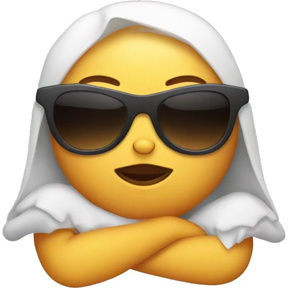 A chick sleeping with sunglasses  emoji