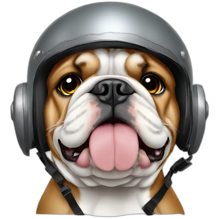 bulldog con casco de piloto emoji