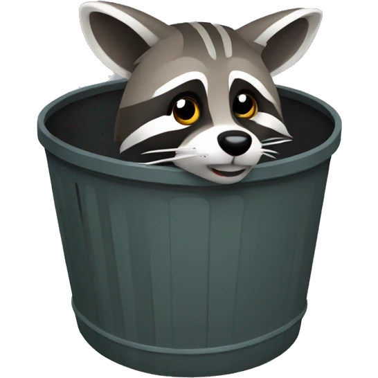 Raccoon diggin in a garbage can  emoji