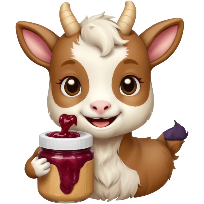 cute baby goat eating peanut butter and jelly  emoji