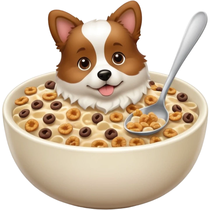 dog in a bowl of cereal emoji