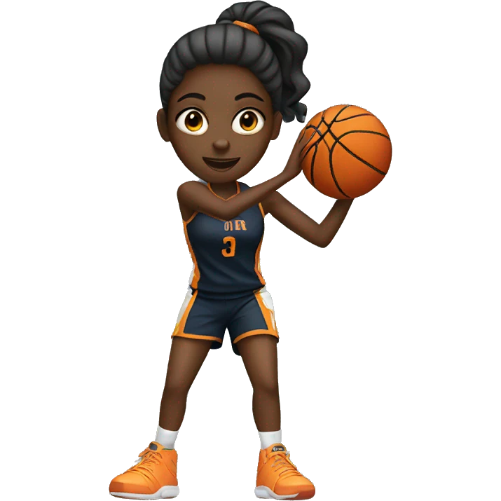 Black girl shooting basketball emoji