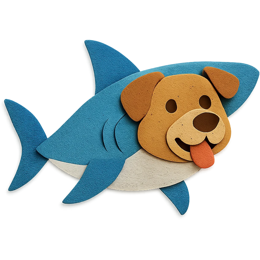 shark with a dog face emoji