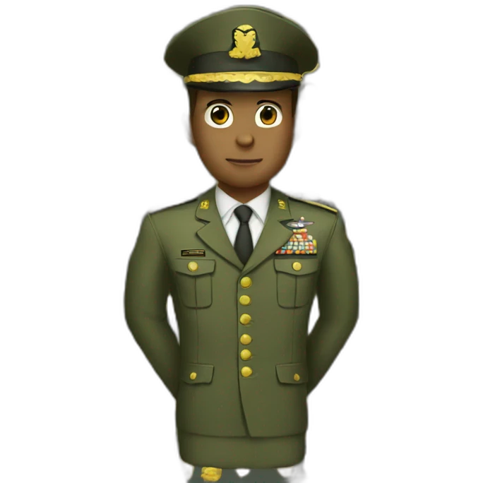 captain in a army with yellow  emoji