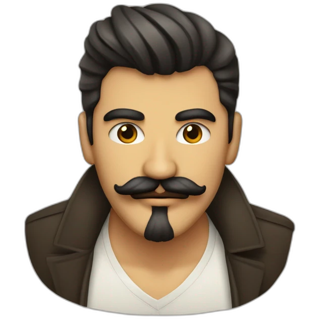 hombre chicano bigote y poca barba en el menton emoji