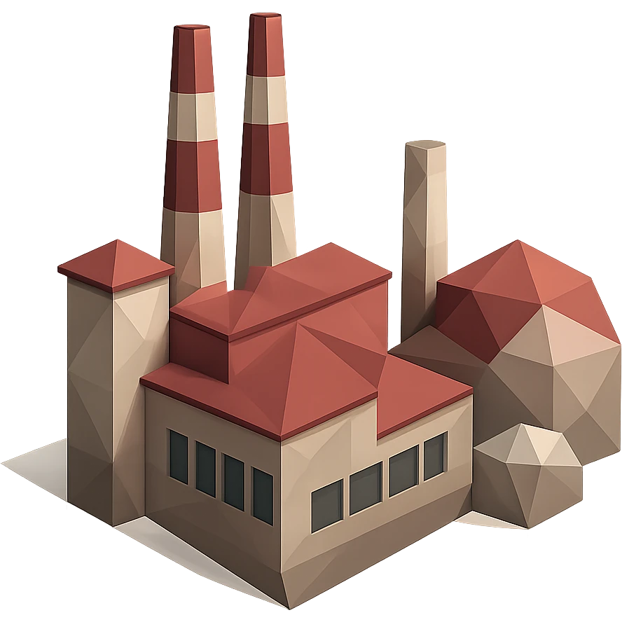 low-poly factory emoji
