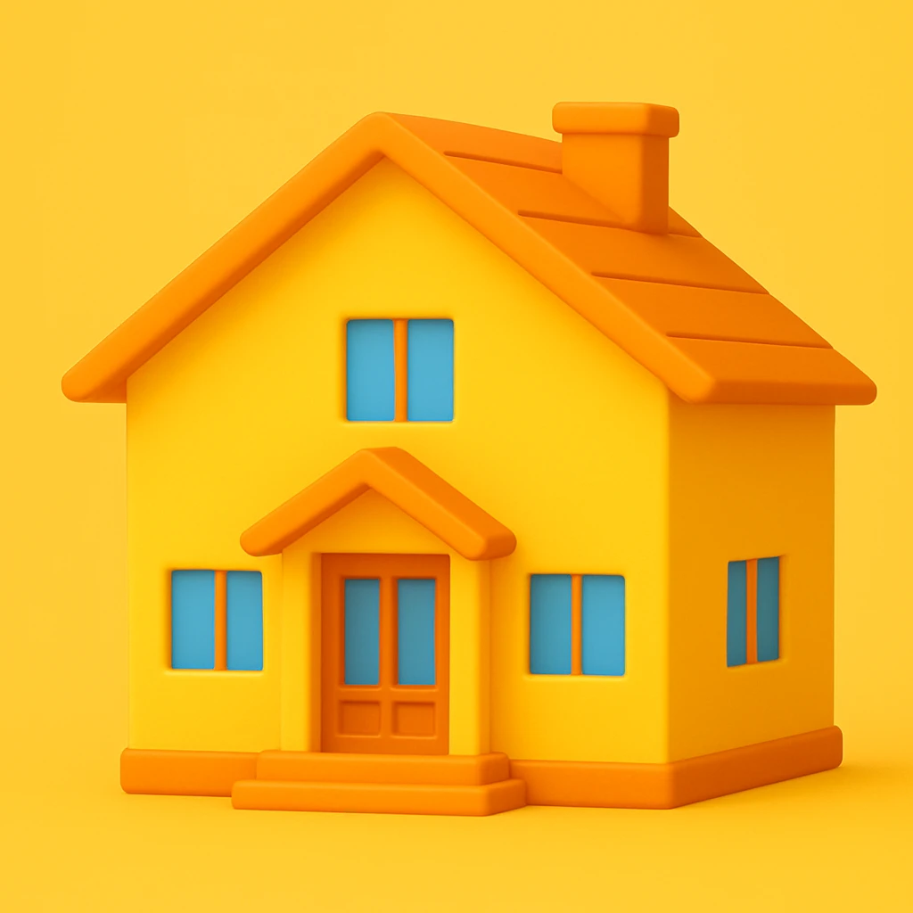 minimal house, emoji, yellow emoji