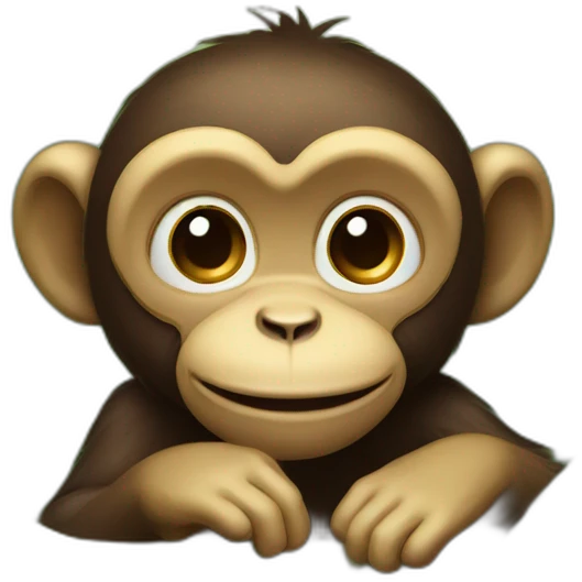 Illustrate a cute monkey covering its eyes with hands, set in a lush, animated jungle scene, adding an element of playful innocence. emoji