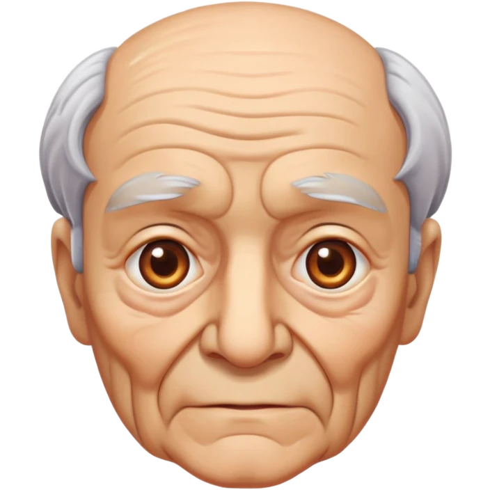 elderly grandfather with brown eyes emoji