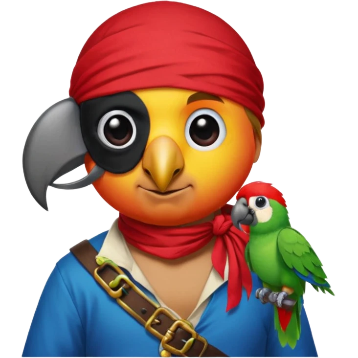 pirate and parrot emoji