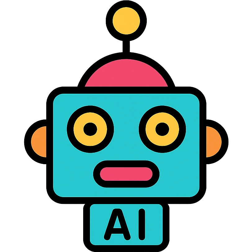 AI robot headshot, minimalist, geometric shapes, modern look emoji