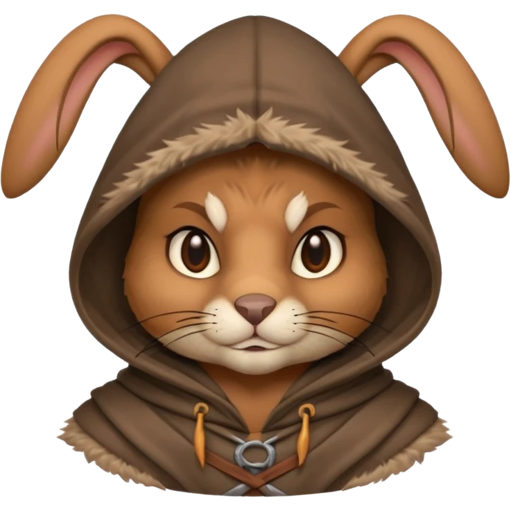 rabbit warrior with hood emoji