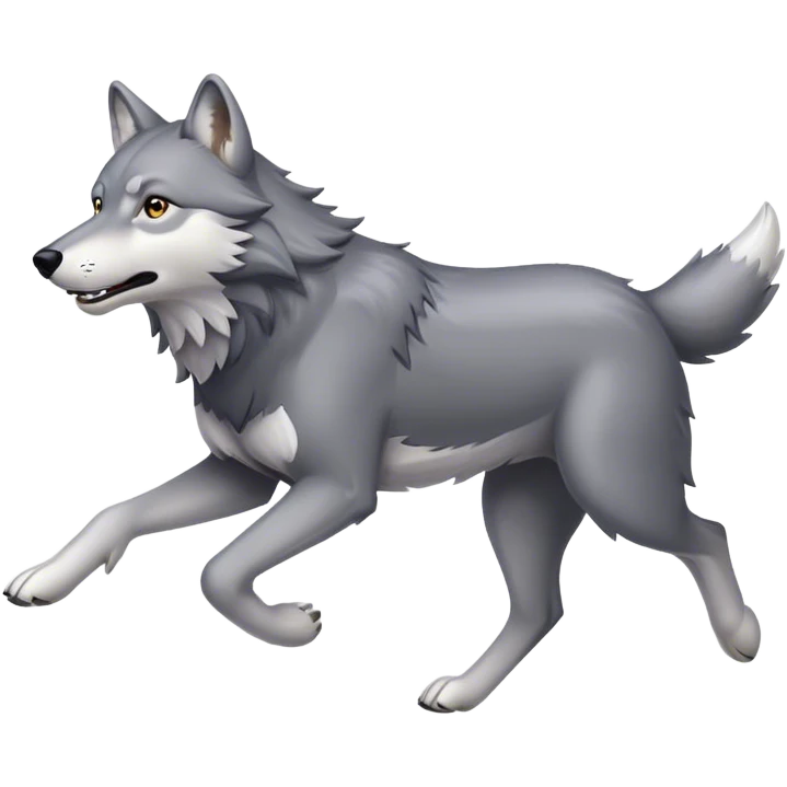 Grey wolf running  emoji