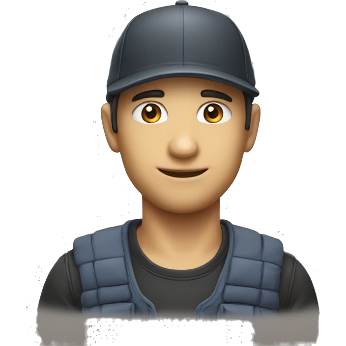 Emoji avec un costard et une casquette  emoji