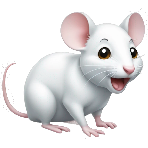 Cute silly white mouse emoji