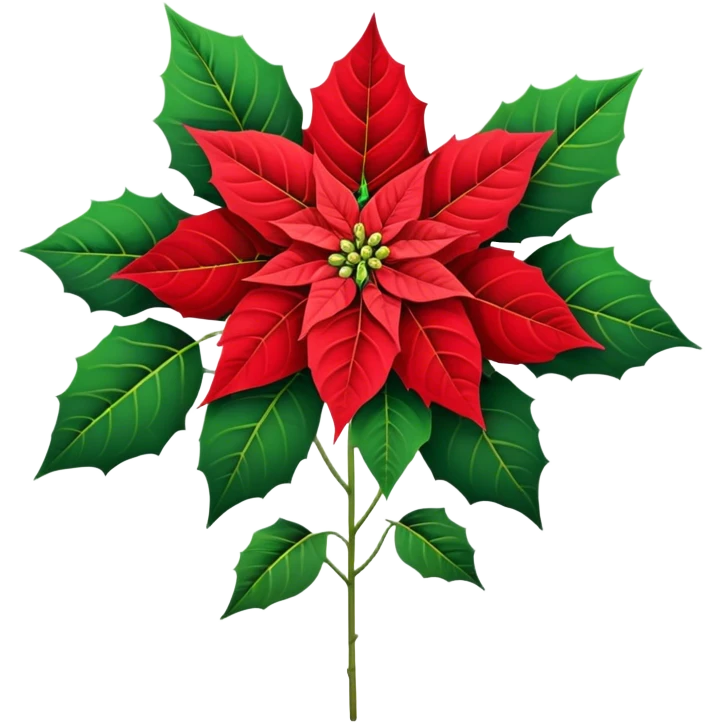 super big bouquet Poinsettia, stem, leaf emoji
