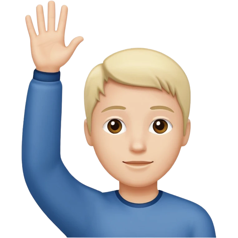 person raising one hand up diagonally, simple, clear emoji