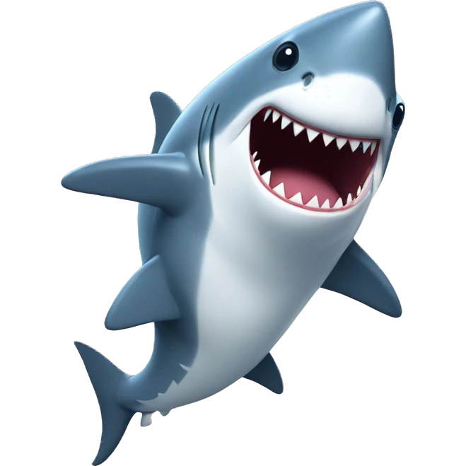shark wearing overalls doing a dance emoji