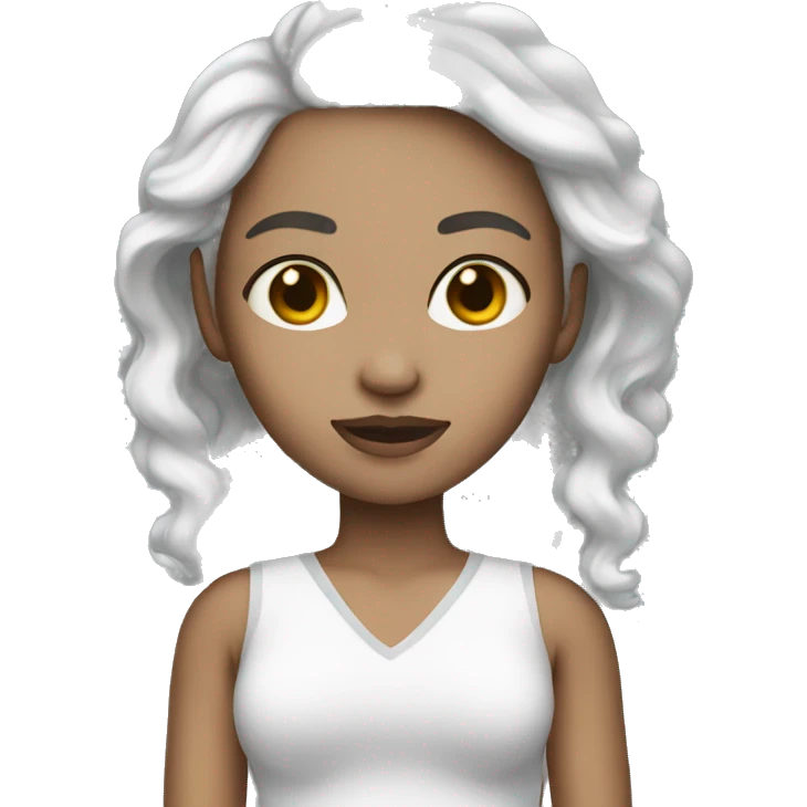 white skin young white  woman ice emoji