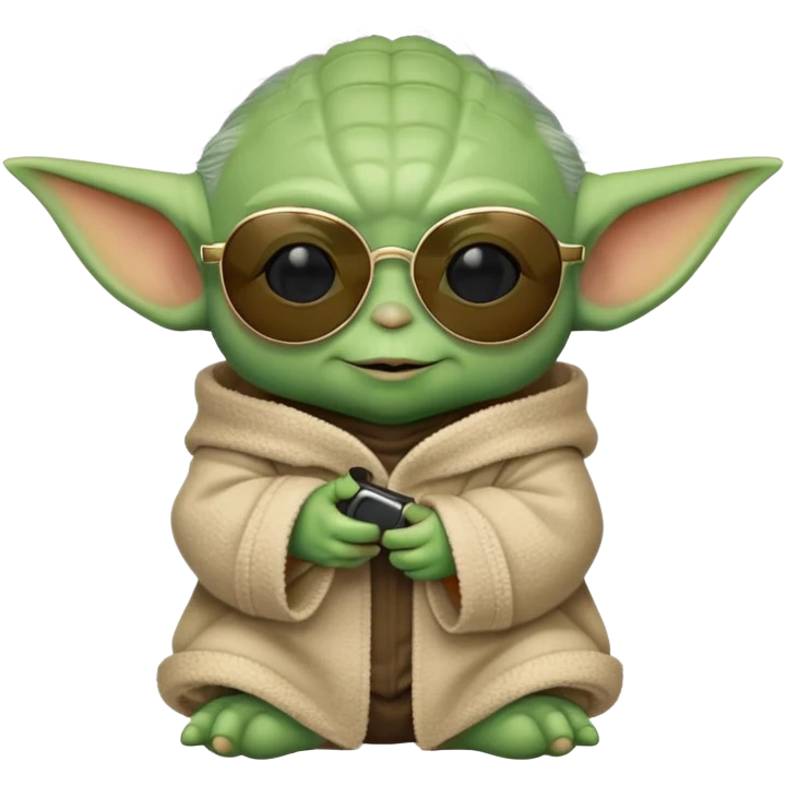Baby yoda wearing sun glasses emoji
