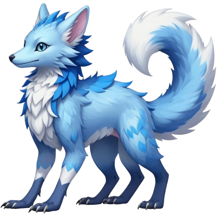 Epic Feral Rare Fantasy shiny pastel Vernid-Sergal-Trico-species by LiLaiRa, random markings, tufted tail, tufted ears, full body emoji