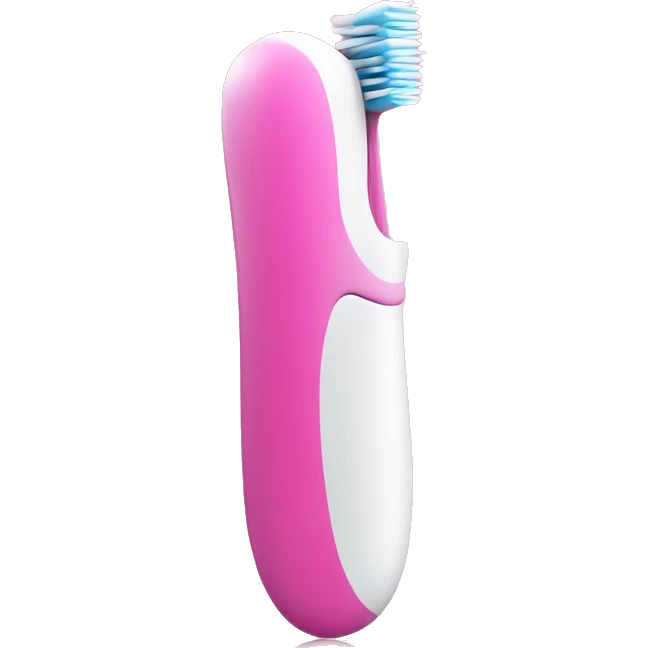 pink cute electric toothbrush with a drop it toothpaste emoji