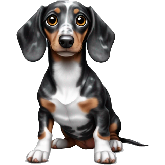Black and silver merle mini dachshund  emoji