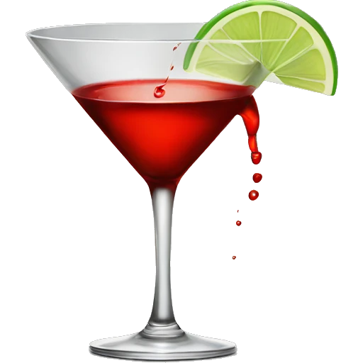 Martini glass with red liquid inside  emoji