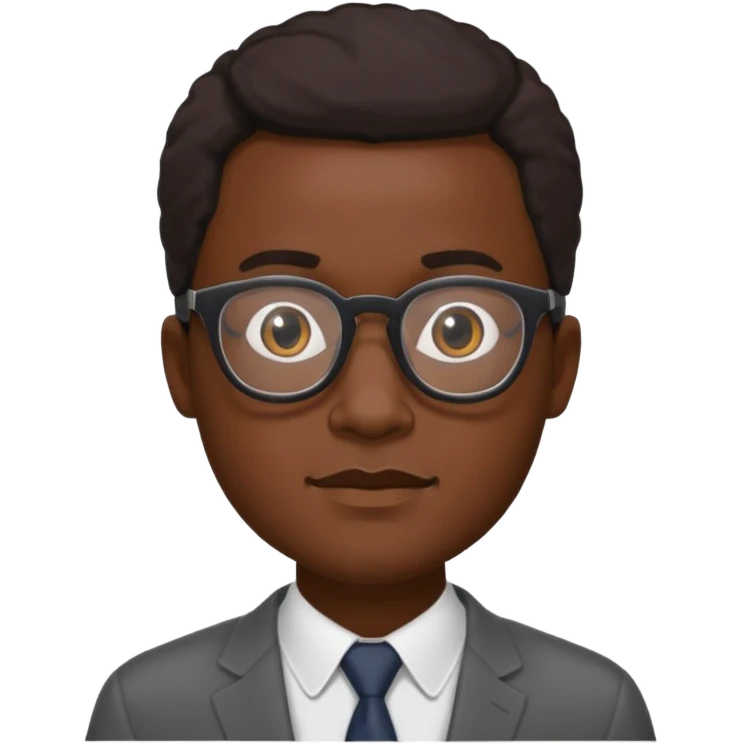 bold and wearing glasess black man emoji
