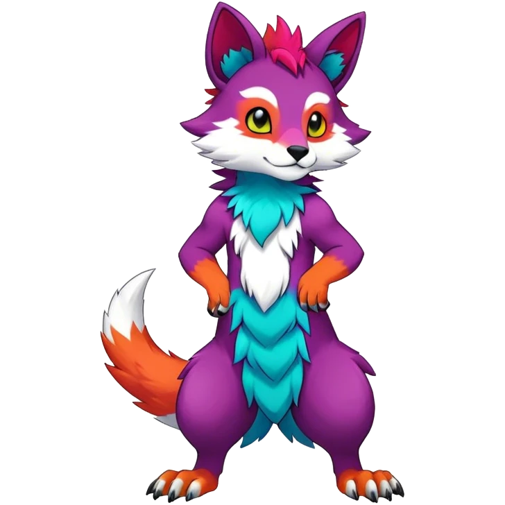 colorful anthro vernid fursona Fakemon emoji