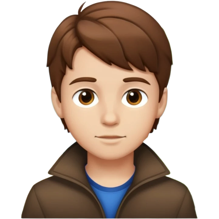 boy with brown hair outdoors emoji