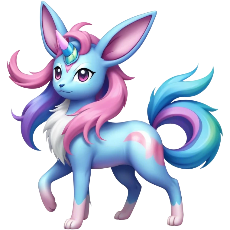 Colorful Sylveon-Suicune-hybrid emoji