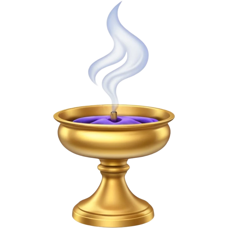Colorful gold Insence holder with smoke emoji