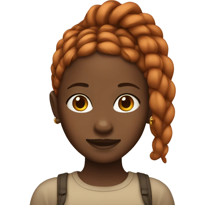 black girl with ginger braids emoji
