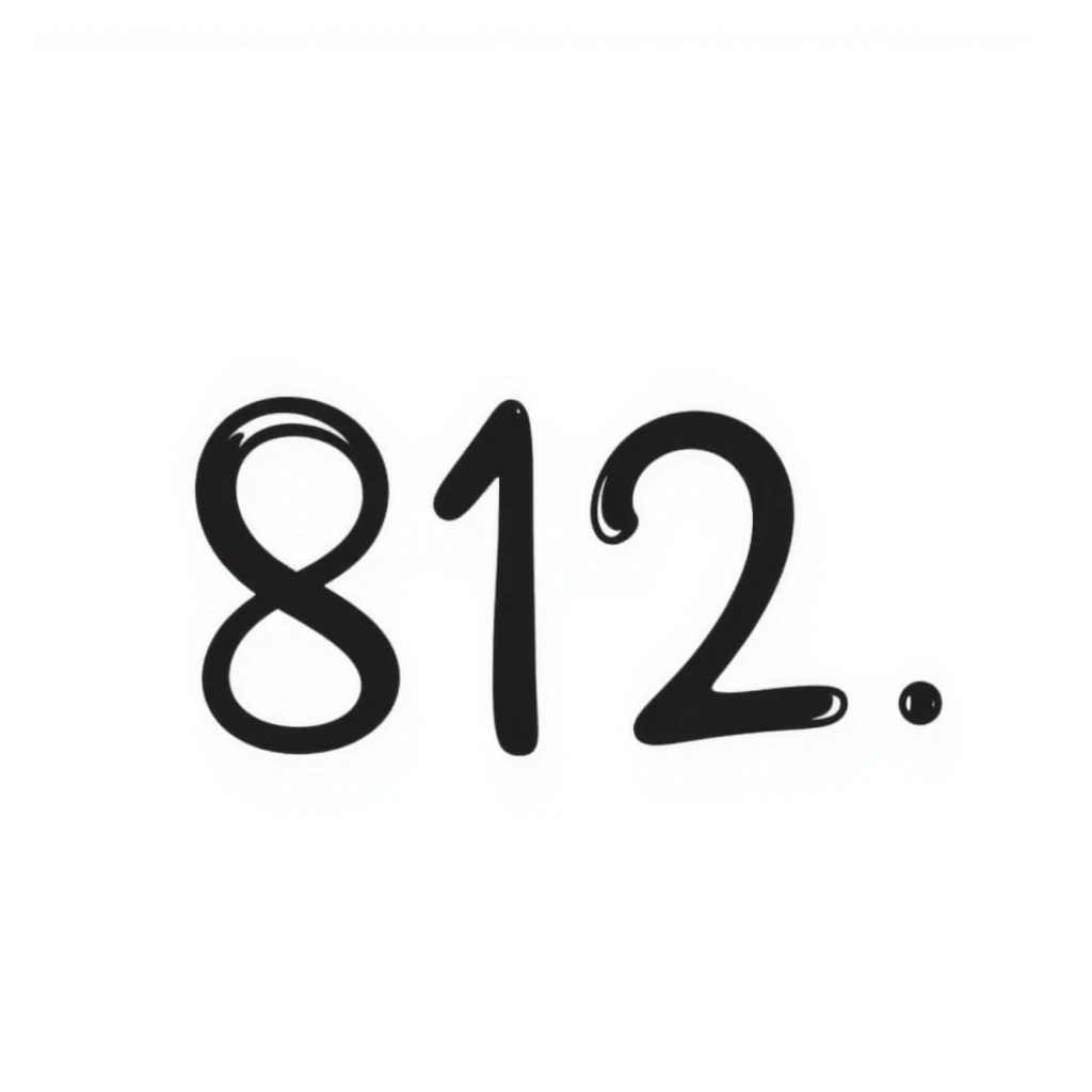 Hand-drawn circular emoji with "812" text inside emoji